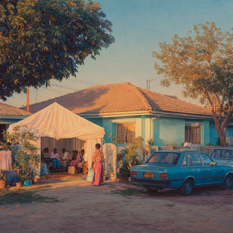 Historically, the reason for the open-door policy at Zambian funerals was rooted in the belief that death was something that affected the entire community. (Image is artists impression).