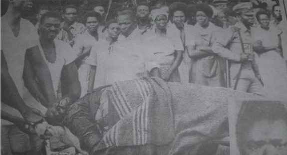 The body of Adamson Mushala was put on displayed once he was captured and killed, to prove to the public that he wasn't invincible.