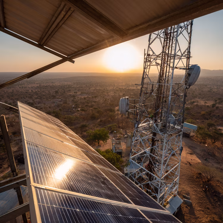 During long power cuts, mobile towers rely on a complex combination of high-capacity batteries and diesel generators to stay online. (Image is artists impression).