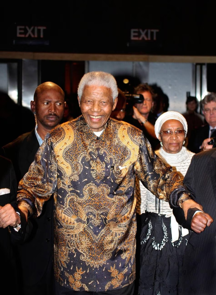 Former South African president Nelson Manda was a big fan of batik shirts. These shirts are now nicknamed the Madiba shirt (Madiba is Mandela's clan name).