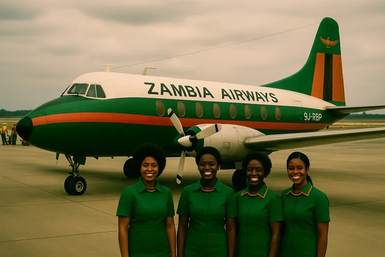 The air hostesses of Zambian Airways became cultural icons. (Image is Artists Impression).