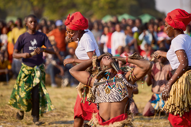 A member of the Ministry of Defence's Air Band from Kafue performs on Mize Day 4. (Image by Nkwazi/Justine Kunda).