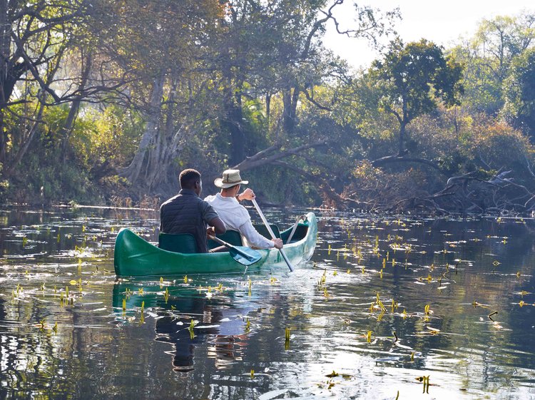 Glide silently alongside aquatic wildlife in a water safari for the most intimate photo opportunities on earth, or try your hand at catch-and-release fishing that will test your skills. (Images courtesy of Zambia Luxury Lodge Collection, by Elsa Young and Shafeeq Mulla).