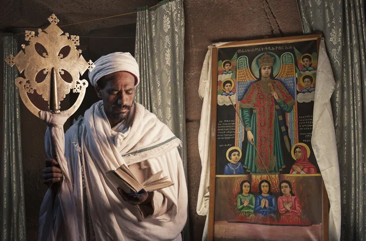 Portrait of Priest in church of Uri Kewanee Mehrie.