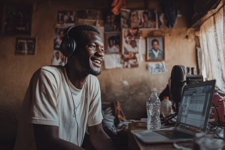 Once you have regular listeners, start looking for sponsorship. Businesses often sponsor podcasts that have 500+ regular listeners, especially if you create special content for their business. (Image is artists impression).