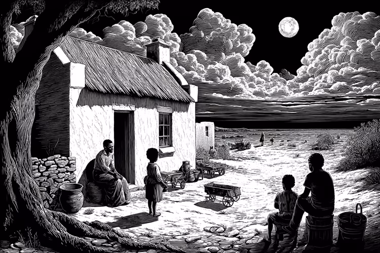 Nearly 60,000 were relocated. Some went willingly, eager for new life and development, while others reluctantly left behind cattle, farmland, and even the bones of their kin. (Image is artist's impression).