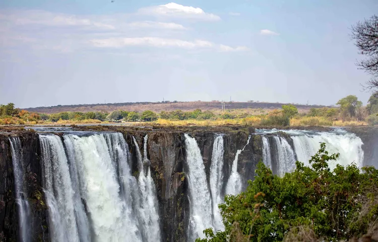Victoria Falls at the border of Zambia and Zimbabwe.